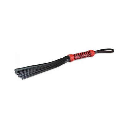 Sultra 16 inches Lambskin Twisted Grip Flogger Black, Red Woven Handle