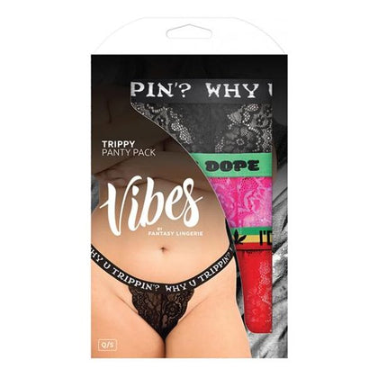 Vibes Trippy 3 Pack Thongs Assorted Colors Qn