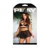 Play Spellbound Costume Strappy Pentagram Detail Bralette, Criss-cross Cutout Panty, Skirt & Hat S/m