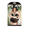 Play Spellbound Costume  Strappy Pentagram Detail Bralette, Criss-cross Cutout Panty, Skirt & Hat 1x