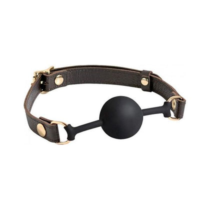 Spartacus Silicone Ball Gag - Brown Leather Strap 43mm Ball