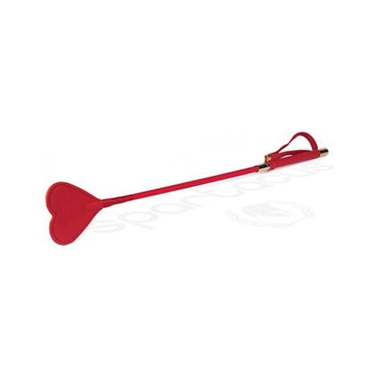 Spartacus Pu Riding Crop W/plush Heart Shape Tip - Red