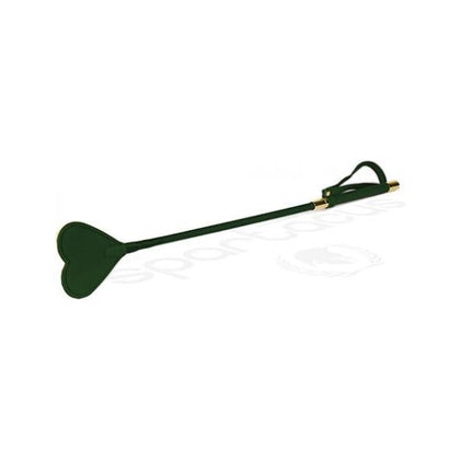 Spartacus Pu Riding Crop W/plush Heart Shape Tip - Green