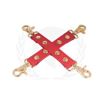 Spartacus Pu Hog Tie W/gold Hardware - Red