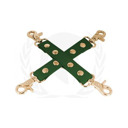 Spartacus Pu Hog Tie W/gold Hardware - Green