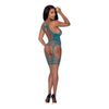 Seamless Merry Widow W/ Thigh Cuffs Teal O/s