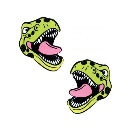 Neva Nude Black Light  Dinosaur Pasties - Green O/s