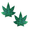Pastease Indica Pot Leaf Crystal Green Weed Nipple Pasties