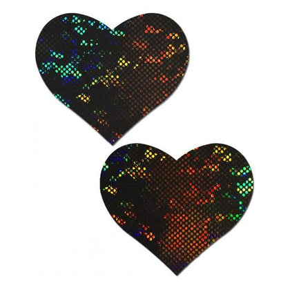 Pastease Love Shattered Glass Disco Ball Black Heart Nipple Pasties