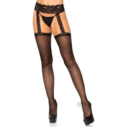 Sheer Thigh High Lace Garter Os Black