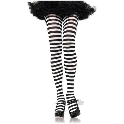 Striped Tights Plus Black/white