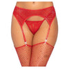 Rhinestone Garter Belt Os Red