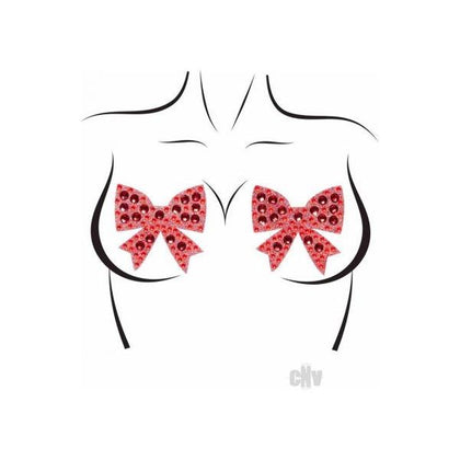 Rhinestone Bow Nipple Os Red