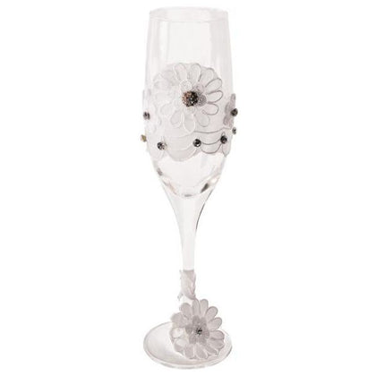 Bride To Be Champagne Glass with White Lace Trim