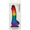 Pride Dildo with Balls Silicone Rainbow