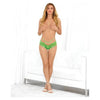 Elastic Criss Crotchless Bikini Neon Green O/s