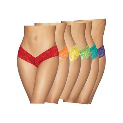 6 Pc Low Rise Neon Pride Panty Pack Asst. Colors O/s