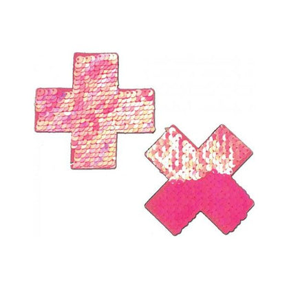 Pastease Color Changing Flip Sequins Cross Pasties Pink O/S