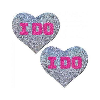 Pastease Bridal I Do Hearts Pasties Silver O/S