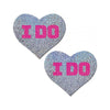 Pastease Bridal I Do Hearts Pasties Silver O/S