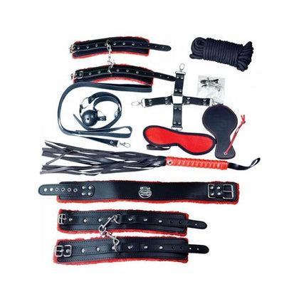 Plesur Deluxe Bondage Kit - Black/red