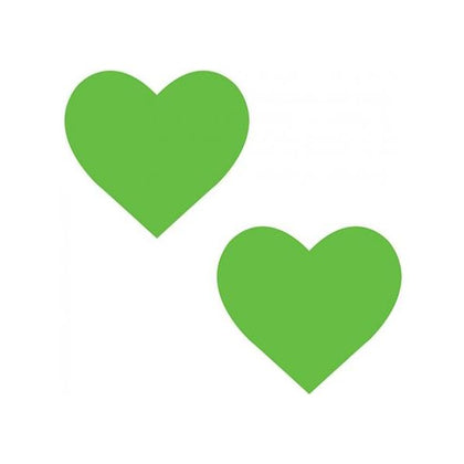 Neva Nude Temperature Reactive Heart Pasties - Neon Green