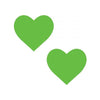 Neva Nude Temperature Reactive Heart Pasties - Neon Green