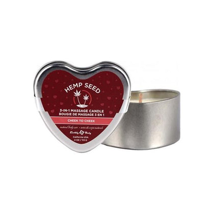 Earthly Body 2023 Valentine 3 In 1 Massage Heart Candle - 4 Oz Cheek To Cheek