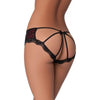 Cage Back Lace Panty Black Red S/M