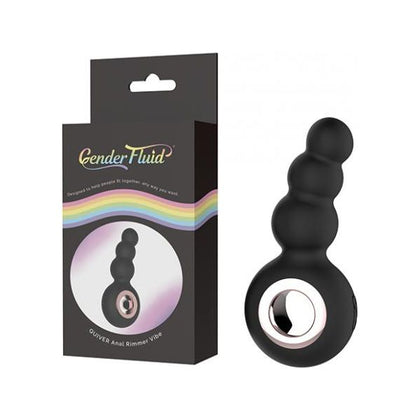 Gender Fluid Quiver Anal Ring Bead Vibe - Black