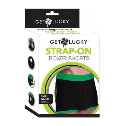 Get Lucky Strap On Boxers - Xs-s Black/green