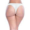 Crotchless Thong with Pearls White 1X/2X