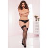 Lace Top Fishnet Thigh Highs W/back Seam Black Qn