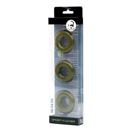 Sport Fucker Chubby Cockring Pack Of 3 - Army Green