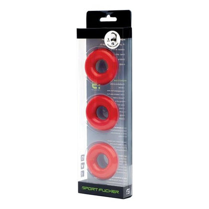 Sport Fucker Chubby Cockring Pack Of 3 - Red