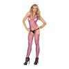 Fishnet Suspender Bodystocking O/S Purple