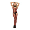 Vertical Striped Bodystocking Red O/S