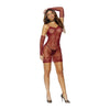 Crochet Mini Dress W/ Matching Gloves Burgundy