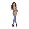 Opaque & Net Footless Bodystocking Blue O/S