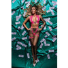 Role Play Striptease Seductress 4 Pc Set Hot Pink M/l