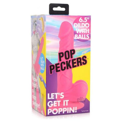 Pop Peckers Dildo W/balls 6.5 Pink