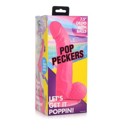 Pop Peckers Dildo W/balls 7.5 Pink