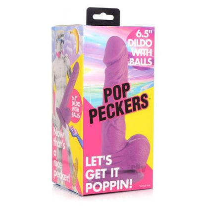 Pop Peckers Dildo W/balls 6.5 Purple