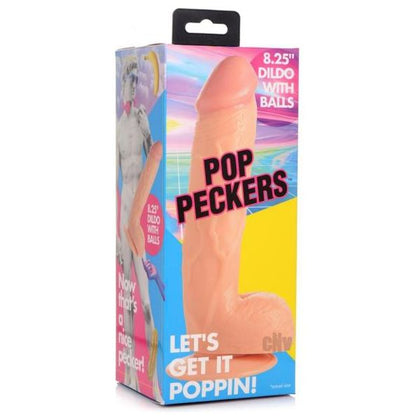 Pop Peckers Dildo W/balls 8.25 Light