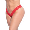 Lace V Front Boy Short Red Xl