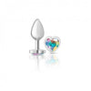 Cheeky Charms Heart Clear Iridescent Small Silver Plug