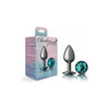 Cheeky Charms Round Teal Small Gunmetal Butt Plug