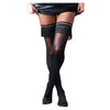 Kix'ies Keila Semi Opaque Fringe Thigh High Black A