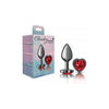 Cheeky Charms Heart Deep Red Small Gunmetal Butt Plug