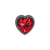 Cheeky Charms Heart Deep Red Small Gunmetal Butt Plug